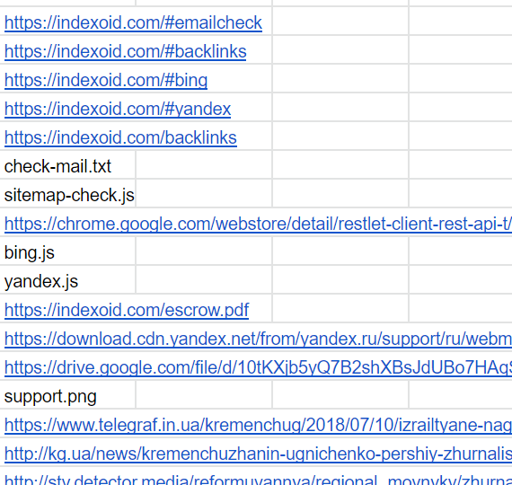 Импорт данных посредством IMPORTXML