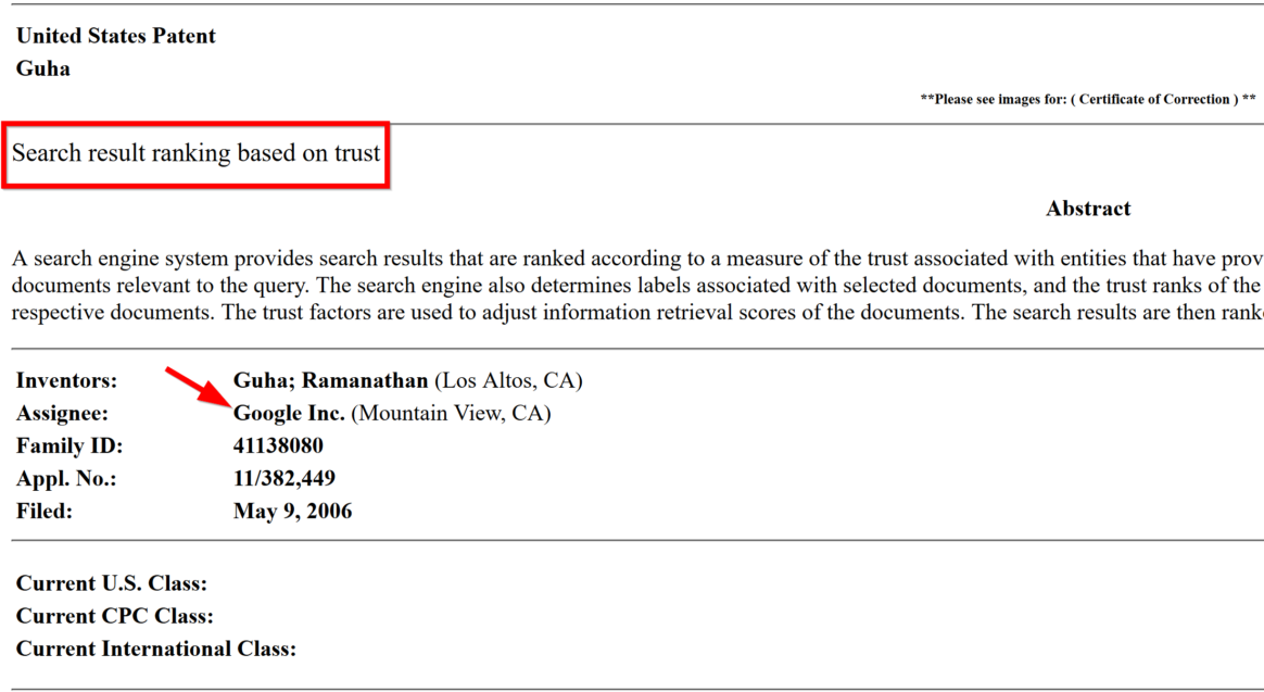google trust rank